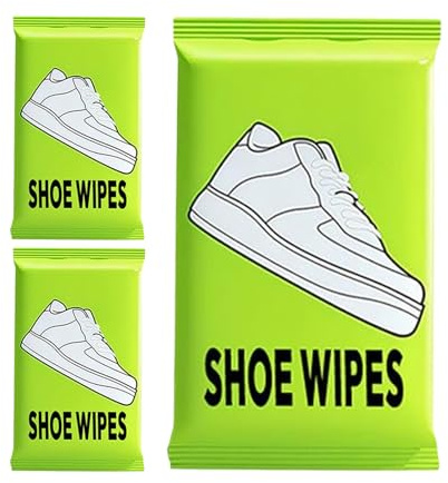 Sucritude 3 Pack Schuh Reinigungstücher Easy Clean, 18 Stück Schuhputztücher Feucht Einweg, Tragbar, Entfernt Schmutz, Flecken,Premium-Schuhreiniger Für Leder, Weiße Schuhe Und segeltuchs