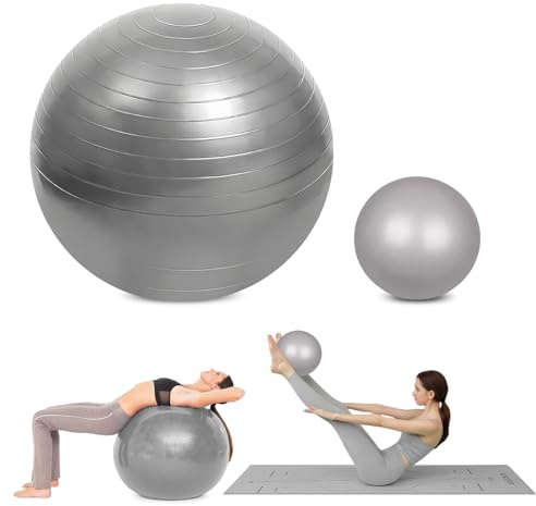 flintronic Gymnastikball mit aufblasbarer Fußpumpe,55cm/65cm Anti-Burst Extra Dicke Yoga-Geburtsschwangerschaft Pilates Core Stärken Sie die Fitness-Gymnastikbälle