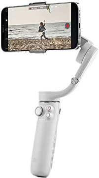 DRAUXI 5- Stabilizzatore cardanico for smartphone a 3 assi palmare con impugnatura, treppiede, stabilizzatore for telefono Trasmissione in diretta(5-Grey)