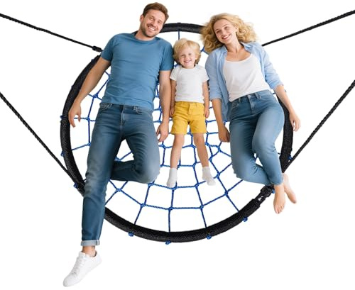 Nest Swing Outdoor, Children's Swing Indoor & Outdoor for Children and Adults, Height-Adjustable Ropes, Hanging Set, Diameter 100 cm, for up to 200 kg(100cm)