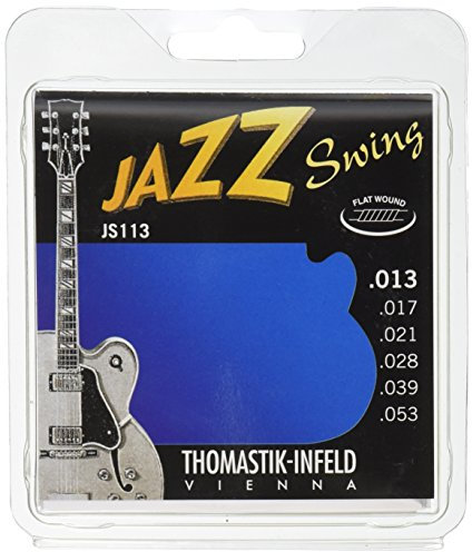 Thomastik Cuerdas para Guitarra Eléctrica Jazz Swing Series niquel Flat Wound juego JS113 Medium .013-.053w