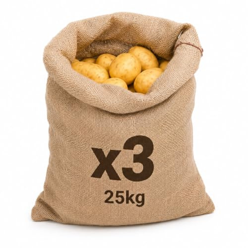 Gardening-Naturally Hessian Potato Sack 53.5cm x 76cm (Pack of 3)