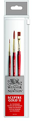 Winsor & Newton Sceptre Gold II Short Handle Brush, Pack of 3