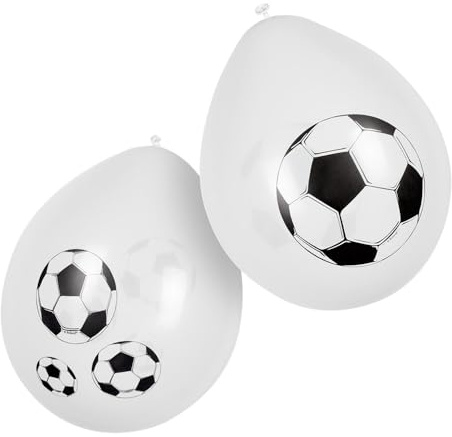 Boland 62505 - Latexballons Fußball, 6 Stück, Größe ca. 23 cm, 2 Motive sortiert, Luftballons, Geburtstag, Gartenparty, Mottoparty, Hängedekoration, Karneval, Bundesliga, Football