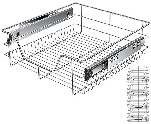 KESSER® Teleskopschublade 4x 50 cm ✓ Küchenschublade ✓ Küchenschrank ✓ Korbauszug ✓ Schrankauszug ✓ Vollauszug ✓ Schublade