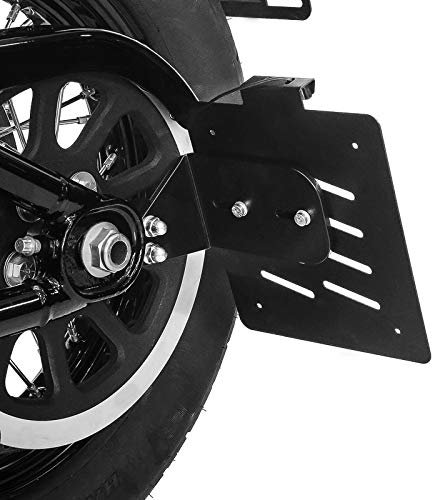 Side Mount license plate holder compatible with Harley Davidson Softail 18-23 black