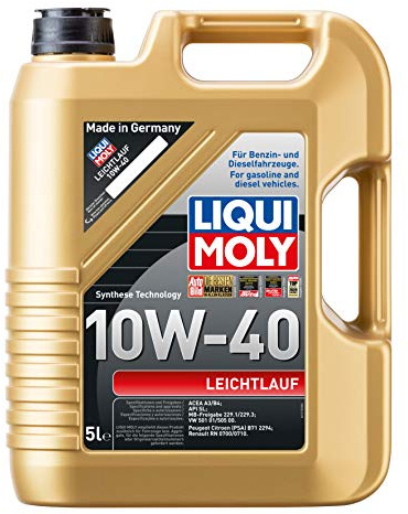 LIQUI MOLY Leichtlauf 10W-40 | 5 L | Synthesis technology motor oil | SKU: 9502