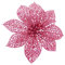 OKSANO 12 Stück Weihnachtsblumen Weihnachtsbaum Dekorationen Künstliche Blumen Weihnachtsstern Glitzer Weihnachten Büsche Ornamente Silber Weihnachtsdeko rose