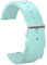 ULLCHRO Unisex Kautschuk Armband mit Edelstahl Silber Faltschließe 22mm Cyan