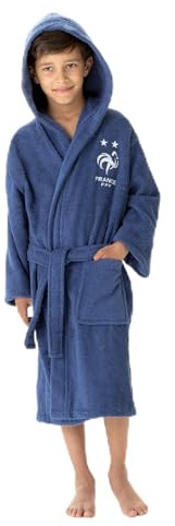 FFF Champions Peignoir Enfant | 100% Coton | OEKO-TEX | Bleu