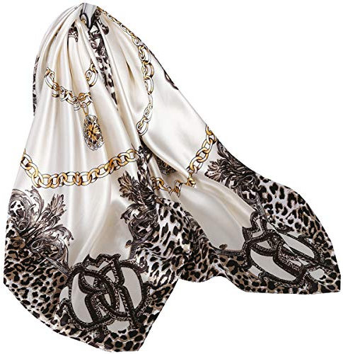 Ecroon Damen Seide Gefühl Schal Halstuch Schal Frauen Elegant Seidenschal Business Seidentuch Scarf Bandana Taschentuch Ansatz Handgelenk Kopftücher