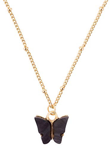 Heideman Halskette Damen Papilio goldfarbend onyx aus Edelstahl gold farbend matt Kette für Frauen