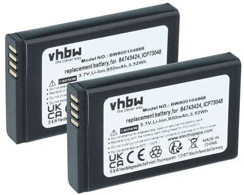 vhbw 2X Akku kompatibel mit Spectralink 7622 | 7642, 7620, 7540, 7740, 7720, 7710, 7640, 7722 schnurlos Festnetz Telefon (950 mAh, 3,7 V, Li-Ion)