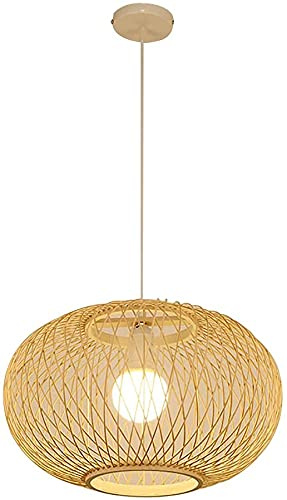 ZHANGL Bambus Globe Kronleuchter, 1 Altmodischer Kronleuchter, Bambus Korbweide Und Rattan Deckenleuchter, Für Restaurant, Cafe, Kücheninsel, 40 cm