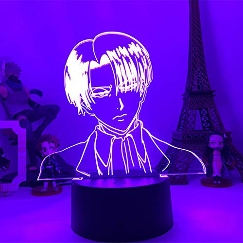 Anime Angriff auf Titanen 3D Illusionslampe für Wohnkultur Schlafzimmer Licht Cool Captain Levi Ackerman Figur Nachtlicht Kind Geburtstagsgeschenk-16 Farbe mit Fernbedienung