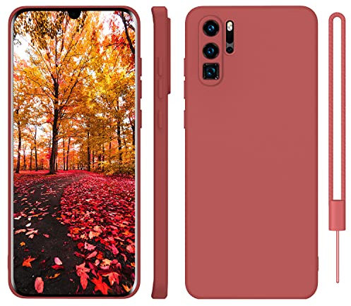 ORDA für Huawei P30 Pro New Edition Hülle Silikon Case, Handyhülle für Huawei P30 Pro Case Ultra Dünn mit Microfiber, Kameraschutz und Bildschirmschutz, Kratzfeste Hülle für Huawei P30 Pro Rot