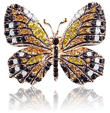 Sttiafay Bunte Strass Schmetterling Brosche Kristall Hochzeit Brautstrauß Brosche Zubehör Emaille Pin Geschenk für Sie