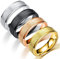 BCughia Verlobungsringe, Ringe Günstig Gold Rostfreier Stahl 6mm Goldenes Perlmutt Design Valentinstag Ringe Damen Größe 65(20.7)