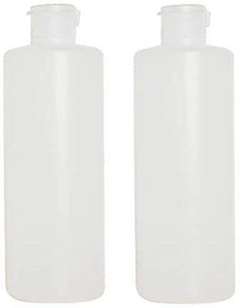VASANA Lot de 2 flacons en plastique transparent de 200 ml avec bouchons à rabat, conteneurs compressibles vides rechargeables pour shampooing, gel douche, sauce, crème à bulles pour le nettoyage du