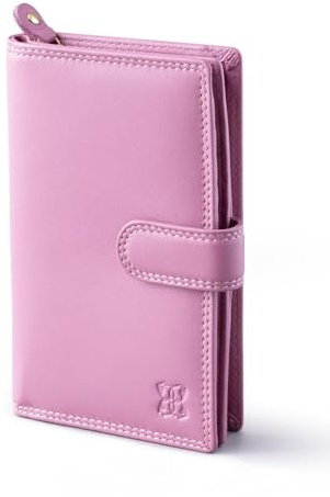 Lakeland Leather Real Leather Medium Tab Purse in Soft Pink Mauve