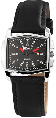 Raptor Ruthy Damen-Uhr Leder Dornschließe analog Quarz RA10193 (schwarz)