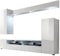 trendteam Anbauwand Wohnwand Schrankwand Weiß Hochglanz inkl. Beleuchtung 208 x 165 x 34 cm