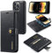 ZORSOME DG.MING for iPhone 14 Pro Max Genuine Leather Wallet Case, Detachable 2 in 1 Split Leather Wallet Phone Cover,Magnetic Pouch Shell,Black