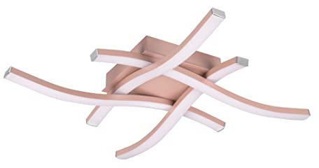 Reality Leuchten Route R62474499 LED Ceiling Light Metal Rose Gold Plastic White Includes 4X 5 Watt LEDs