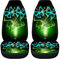 chaqlin Galaxy Schmetterling Auto Sitzschoner 2 Stück für Damen,Universal Autositzbezüge mit grünem Schmetterling Orint Fahrzeuge Sitzkissen Pads