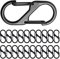 20 Stück S Karabiner Schlüsselanhänger,Karabiner Mini Schwarz Schlüsselanhänger, Aluminiumlegierung Karabinerhaken, S-Form Metall Schnalle Doppelkarabiner, für Wandern, Camping, Reisen