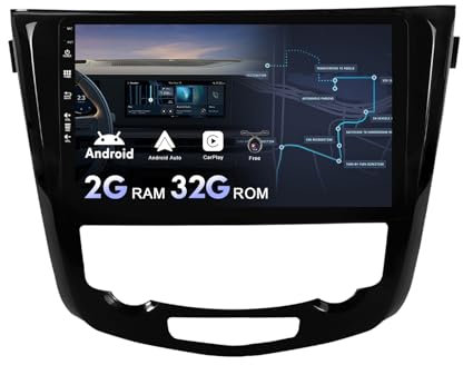 10 IPS Touchscreen Autoradio Stereo Car Play GPS Navi Für Nissan Qashqai J11/X-Trail T32 (2013-2017) Lenkradsteuerung/Spiegel Link/WLAN/Carplay/RDS/WiFi/Bluetooth -2G+32G