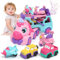 Lehoo Castle Jouet Fille 2 Ans, Camion Transporteur Voiture avec Sons et Lumières, Voiture Enfant 2 Ans, Jouet de Camion pour Enfant (Licorne)