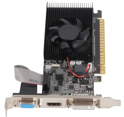 Zopsc GT610 1GB 64Bit DDR3 Graphics Card, PCIE 2.0 Gaming Graphics Card with HDMI x1, DVI x1, VGA x1, Cooling Fan