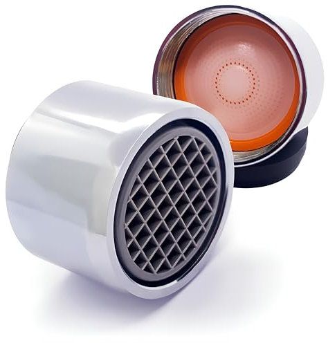 Manestein Luftsprudler, 2 Stück, Durchflussbegrenzer 2,5 l/min, Wassersparend & Pflegeleicht, Strahlregler für Wasserhahn, Aerator mit Innengewinde F22, Wassermengenregler, Chrom