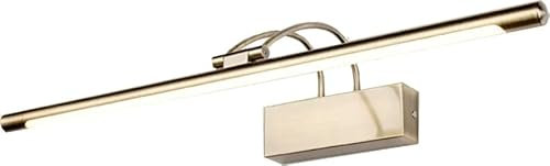 PAPUQ Applique murale LED pour éclairer tableaux, miroirs,12W style traditionnel et élégant, 3000K, bronze antique, articulée. 54 cm, avec interrupteur