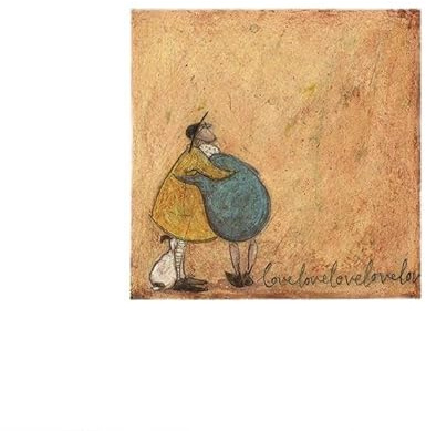 Sam Toft Poster Love, Braun/Blau/Gelb, 30cm x 30cm