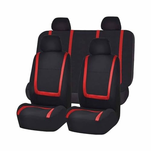 Auto Sitzbezüge Set FüR Mini Cooper R56 One Cooper S, Sitzbezüge Sitzschoner sitzbezüge Set Vordersitze und Rückbank Innenraum Zubehör, C/Black Red