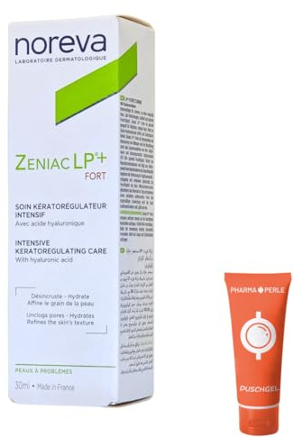 Noreva Zeniac LP+ Forte Creme 30 ml I mattierende Hautpflege bei unreiner Haut, Akne, Pickel und Mitessern I Hyaluronsäure I Feuchtigkeit I Spar-Set plus Pharma Perle give-away