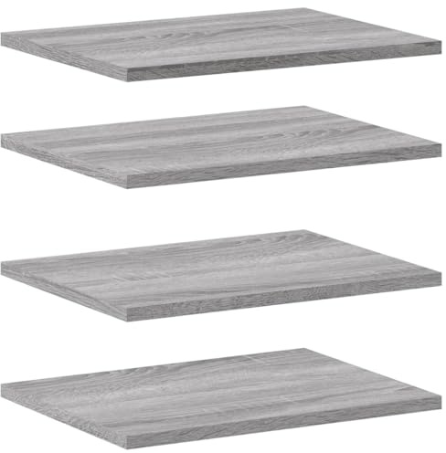 vidaXL Étagères Murales 4 pcs, Tablettes Suspendues avec Rangement, Étagères à Livres Flottantes, Décorations de Salon, Sonoma Gris Bois Ingénierie