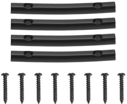 LT Easiyl Juego de 4 retenedores de cuerda para guitarra eléctrica, prensa de cuerdas para guitarra eléctrica, rótula de trémolo, hebilla de cuerda, color negro