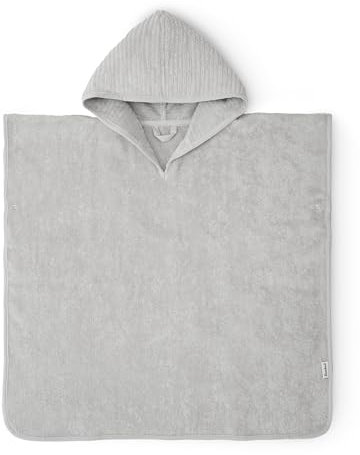 Ehrenkind® Bio-Baumwoll Badeponcho für Kinder 1-5 Jahre | OEKO TEX | Sanft, Saugstark & Kuschelig | Baby | Hellgrau