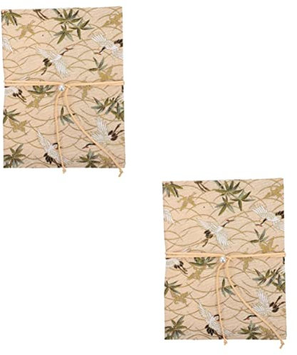 SHINEOFI 2 Pz Copertina del libro in tessuto di gru libri di moda custodia a libro trapuntata custodia libro custodia per libro arredamento custodie per libri protettore di libri di stoffa