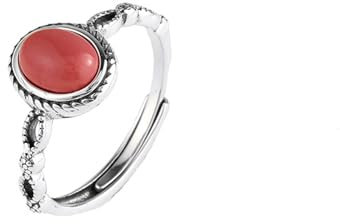 Offene Ringe Für Damen – S925. Elegante Hohle Form Im Ethno-Stil. Ringe Für Damen, Jahrestag, Einfache Geometrische Rote Achat-Ringe, Verstellbare Ringe Für Damen, Party-Schmuck, Geschenk, Wie A