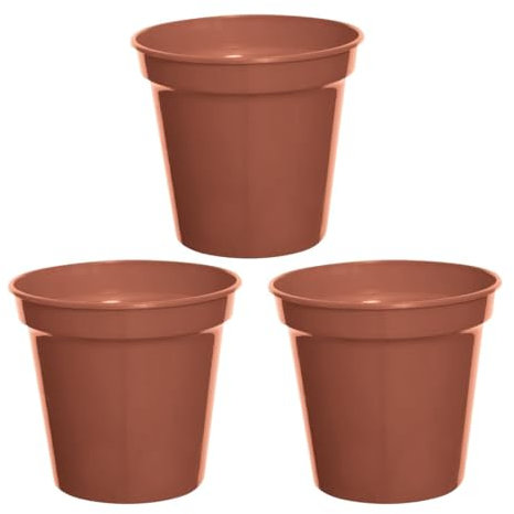 SOTL® 3X 17.8cm Whitefurze Garden Pot Terracotta Strong Durable Indoor/Outdoor Plastic Garden Flower Plant Pot Cultivation Vegetable And Flowering Plants Gardening (7)