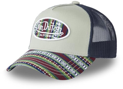 Von Dutch Kappe für Damen und Herren, Trucker-Kappe ETHNIK, verstellbar, Grün/Blau/Rot, Einheitsgröße