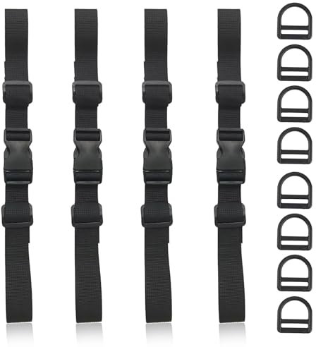 4Pair Adjustable Backpack Chest Strap Quick Release Backpack Sternum Strap Chest Belt with Slide D-Ring Universal Secures Strap Quick Release Buckle for Travel Climbing Hiking Jogging School Bag Black