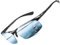 DUCO Herren Polarisierte Sonnenbrille mit Metallrahmen und Kohlefaser Brille Beine Männer Sonnenbrillen Sportbrille Fahrerbrille UV400 CAT 3 8277 (Schwarz Rahmen Blau Linse)