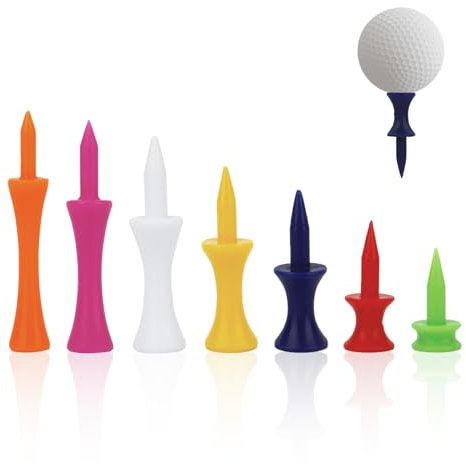 70 Stück Golf Tees Kunststoff,Golf Tees,Golftees,Kunststoff Golf Tees,Golf Zubehör Tees,Wiederverwendbar Plastik Kurz Lang Blau Rot Rosa Orange Weiß Multi Farbe 25 30 36 43 50 60 70 Mm Für Golfer