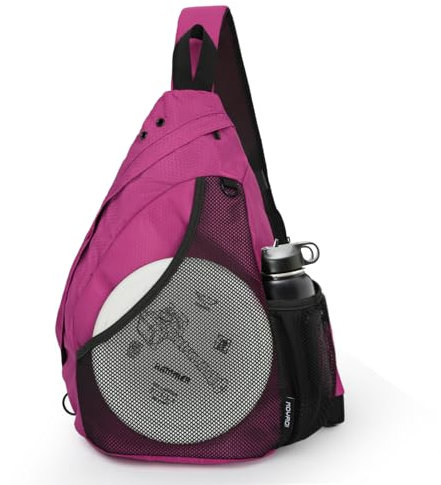 MOYAQI Disc-Golftasche mit Retriever-Halterung und Aufbewahrungstaschen, Discgolf-Rucksack mit 8-10 Disc-Kapazität, gepolstertem, verstellbarem Gurt und Rückenteil, leicht und langlebig (Rose Pink)