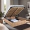 WEBER INDUSTRIES LIT Coffre Spiro 160x200cm + 1 SOMMIER/Décor Chêne Blanchi